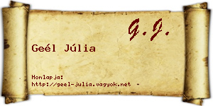 Geél Júlia névjegykártya